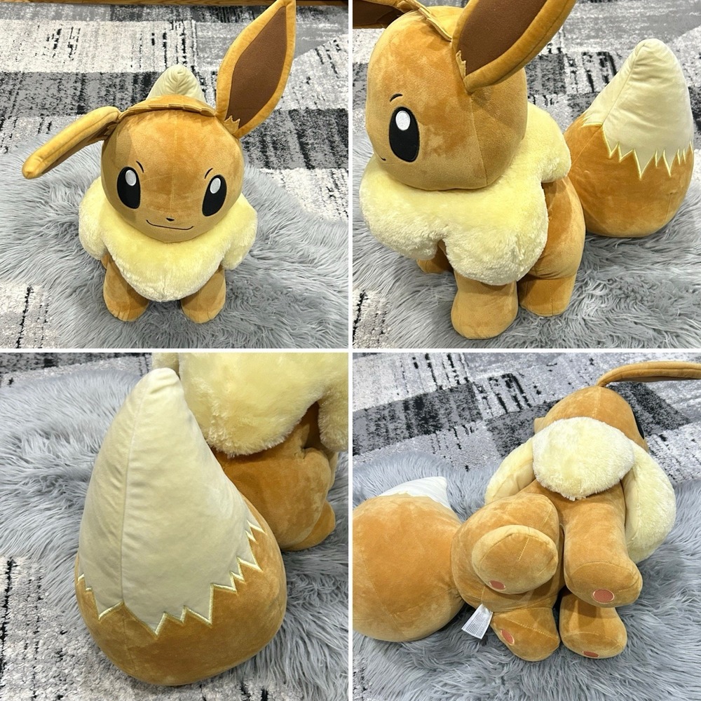 Pokemon Eevee Giant Plush 24" Jumbo Stuffed Animal 2024 Jazwares Big Soft